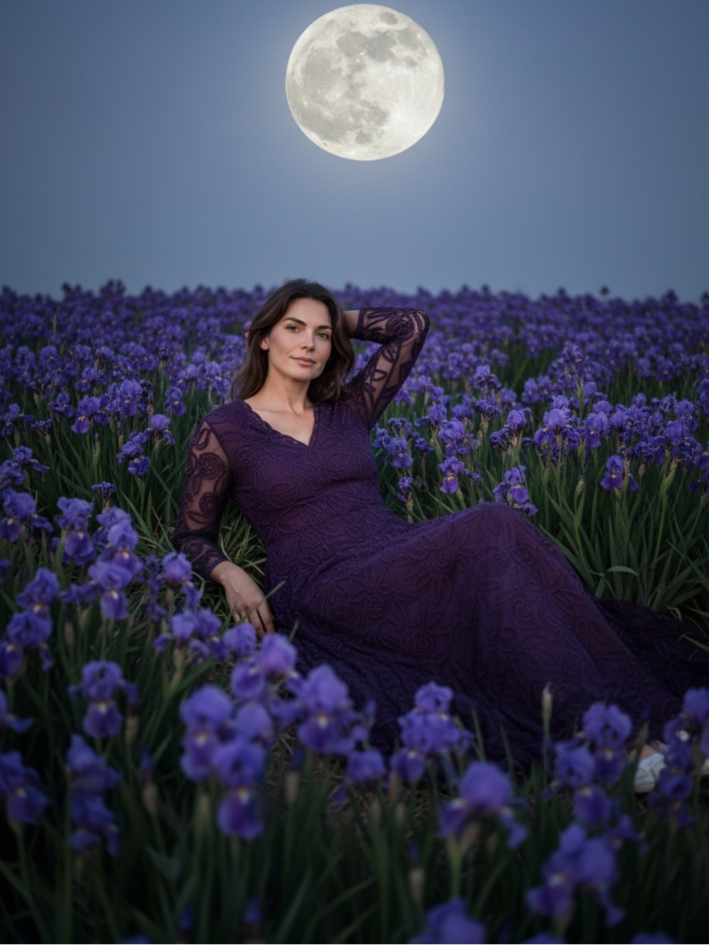 Soulmates Deep Purple Lace Maxi Dress